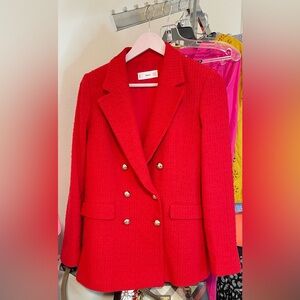 Mango size small Red Double-Breasted Women's Blazer